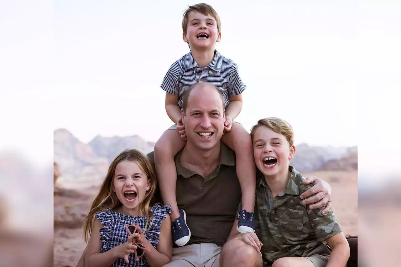 Princes George and Louis and Princess Charlotte giggle in Father’s Day photo