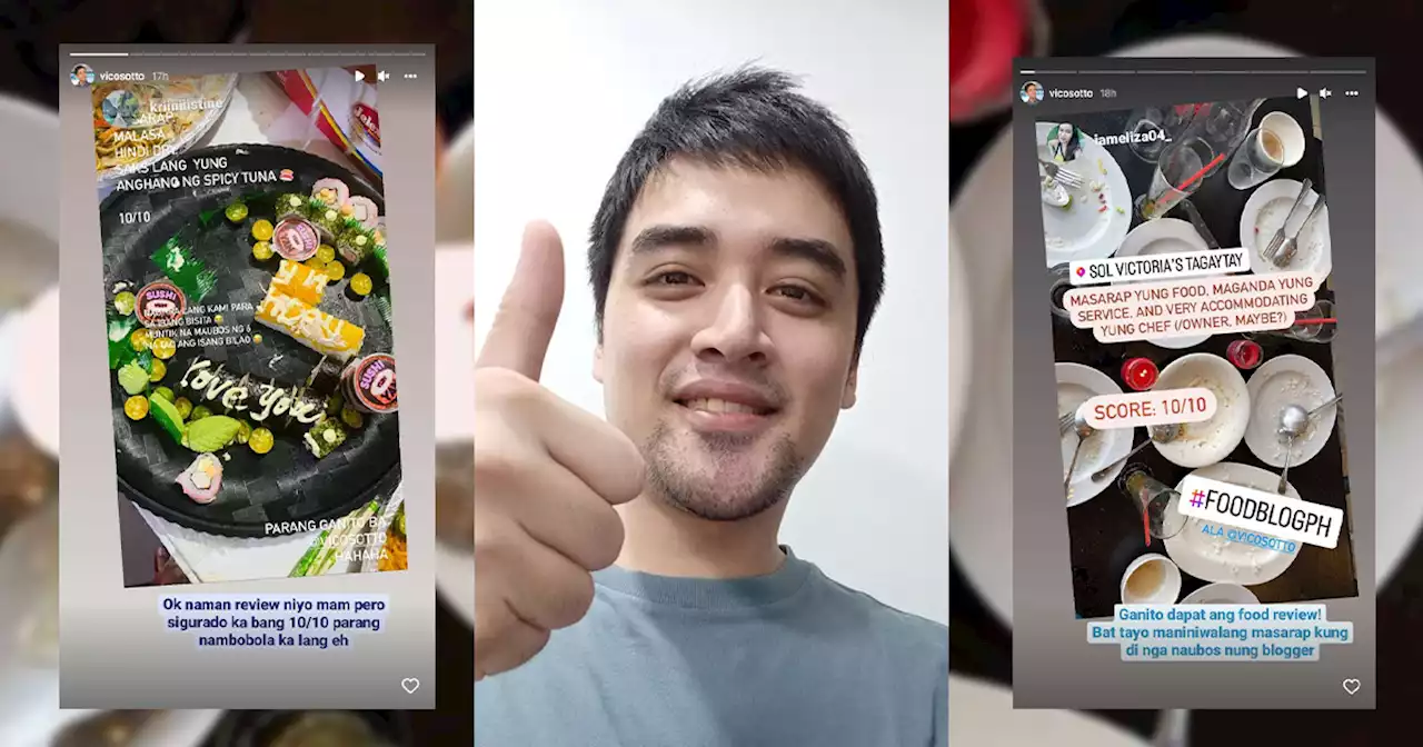 Vico Sotto is reviewing food reviews on Instagram and we're living for it