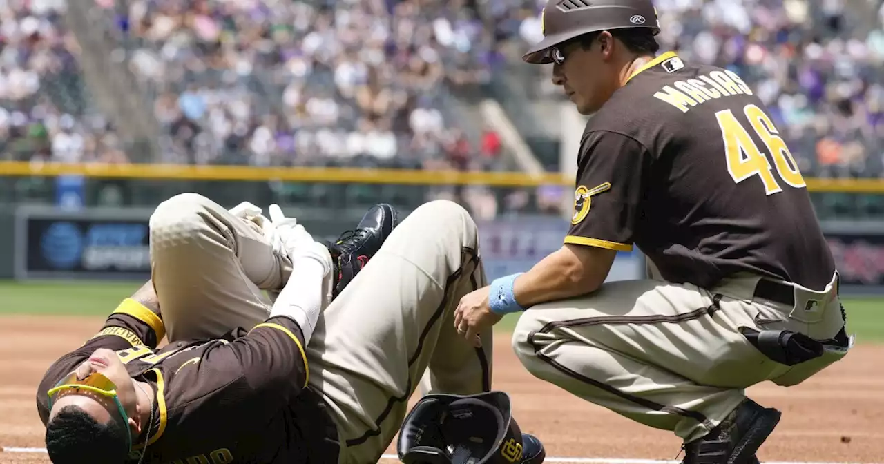 Manny Machado leaves Padres-Rockies game after spraining ankle