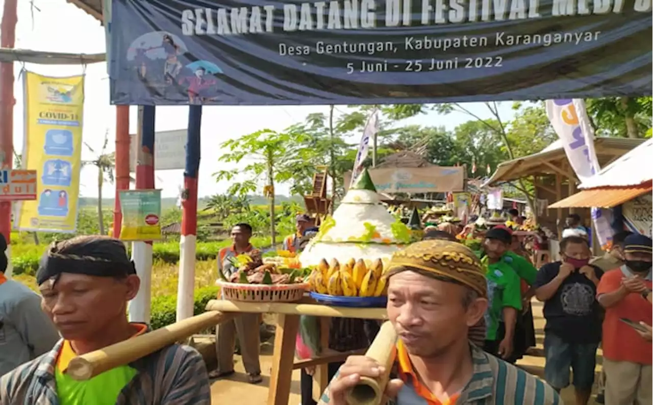 60 Tumpeng Iringi Panen Raya Padi Organik di Mojogedang Karanganyar