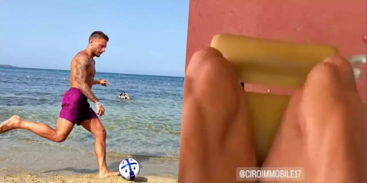 Lazio, Immobile già in forma: calcio in spiaggia e palestra