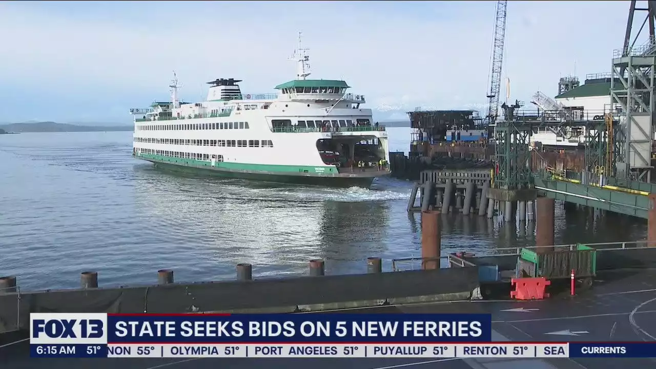 Washington seeks bids on five new hybrid ferries