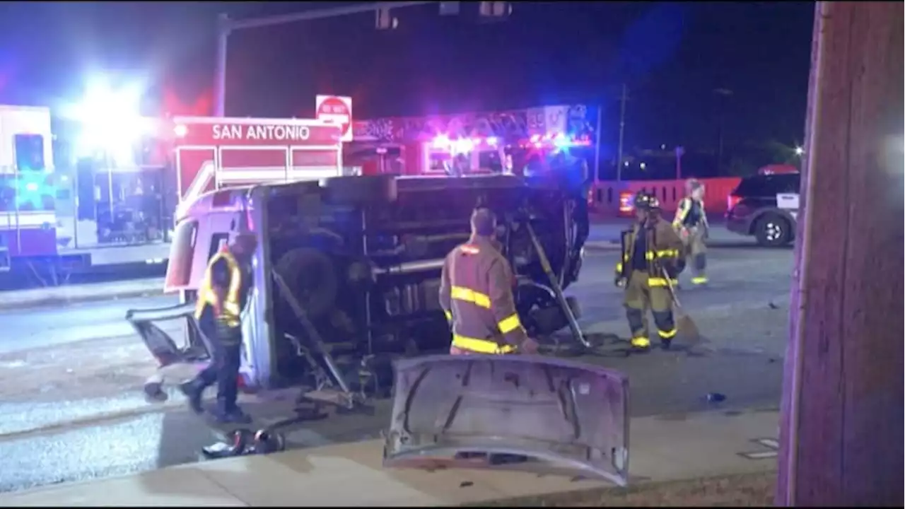 Rollover crash at West Side intersection sends man to the hospital