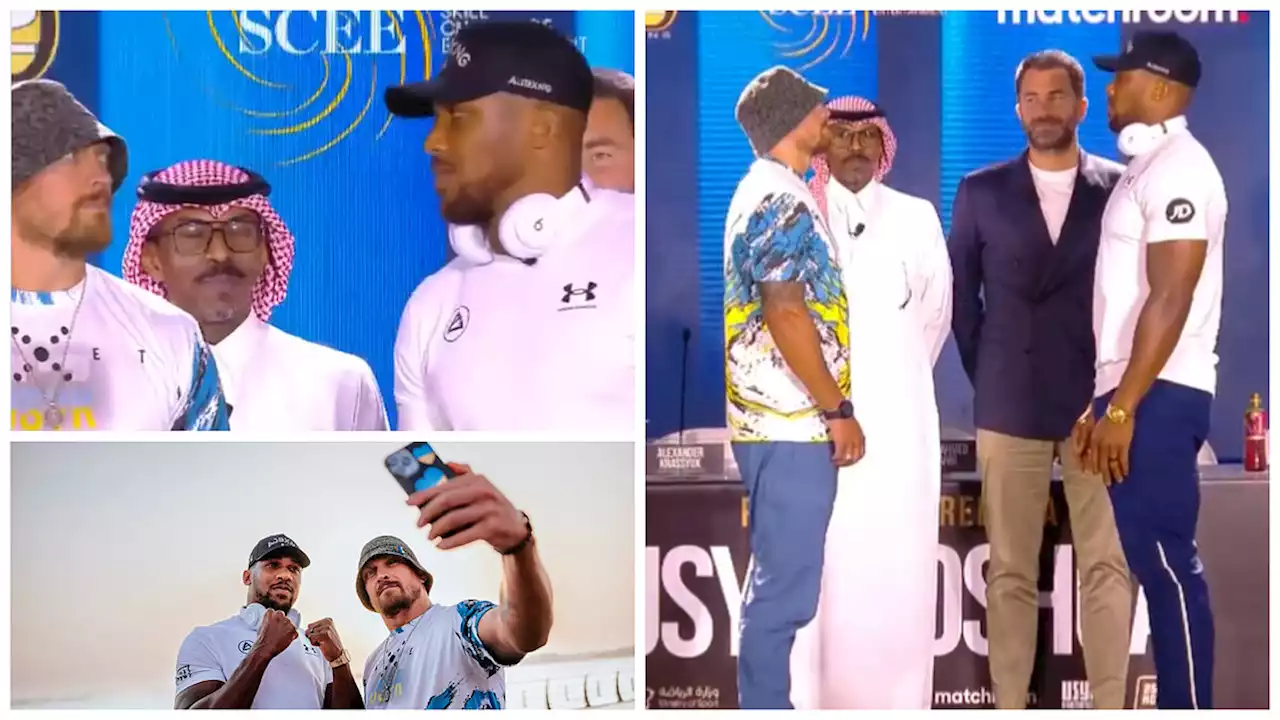 Tenso primer careo entre Anthony Joshua y Oleksandr Usyk que termina ¡con selfies a la orilla del mar!