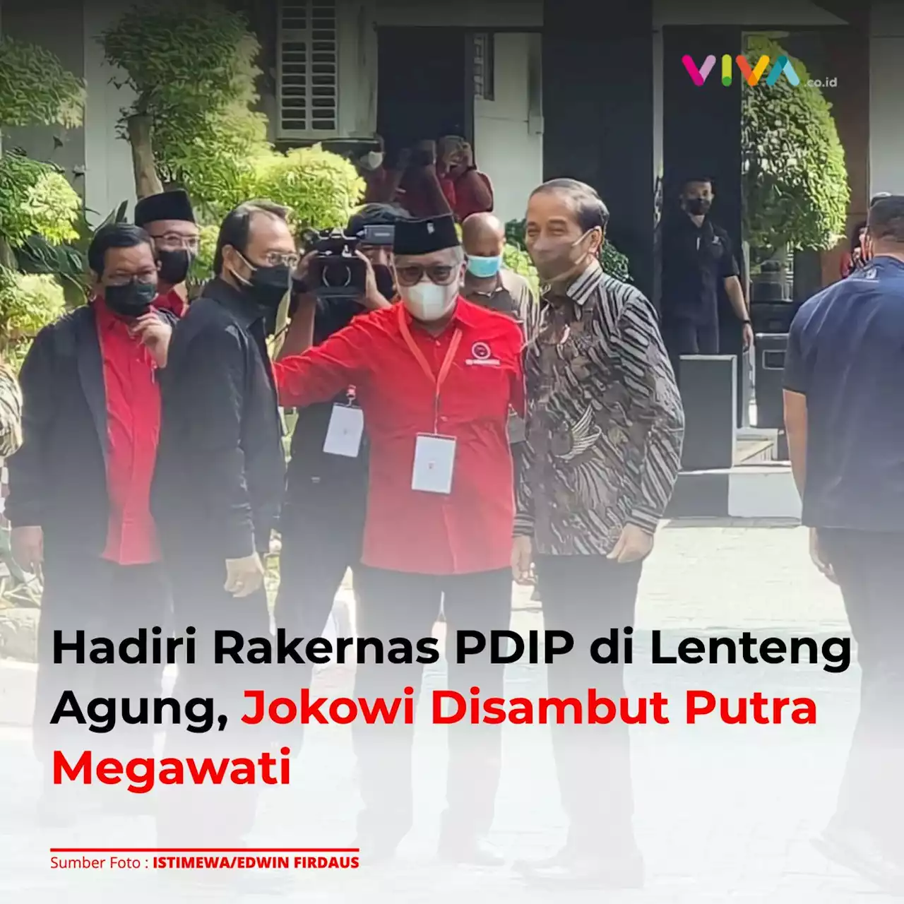 Hadiri Rakernas PDIP di Lenteng Agung, Jokowi Disambut Putra Megawati