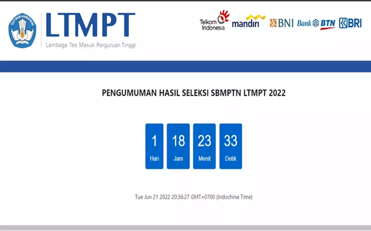 Jika Situs LTMPT Error, Cek 29 Link untuk Cek Pengumuman SBMPTN 2022 Besok | Kabar24 - Bisnis.com