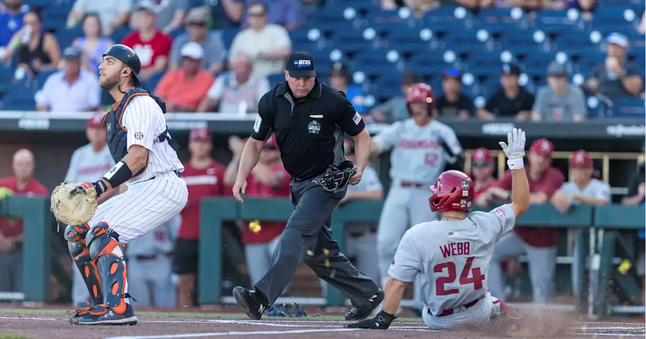 Auburn falls hard to Arkansas; eliminated from College World Series