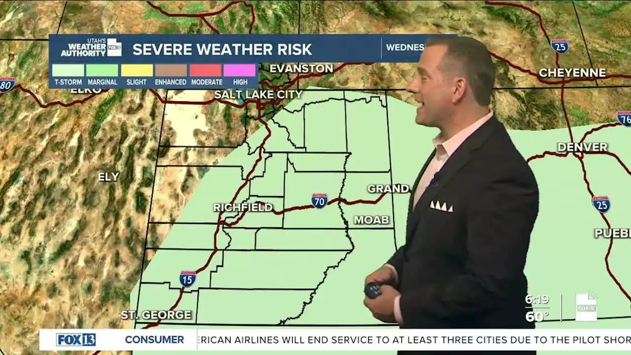 Monsoonal moisture increases; Showers and thunderstorms possible