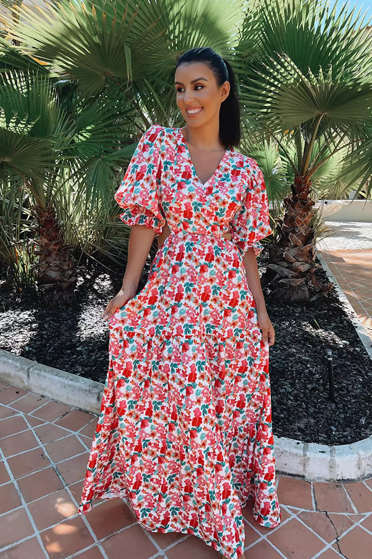 TERRIE MCEVOY PINK DITSY FLORAL DRESS