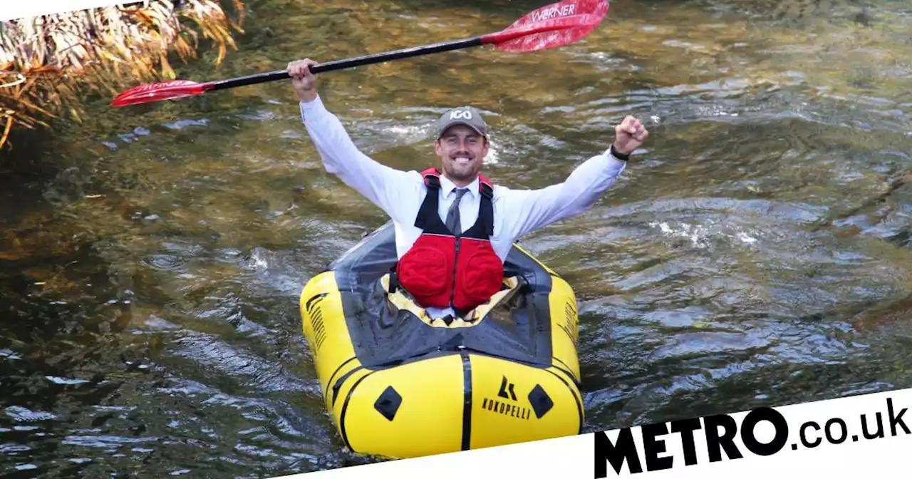 Man kayaks down river to work and it's a genius way to beat the rail strikes