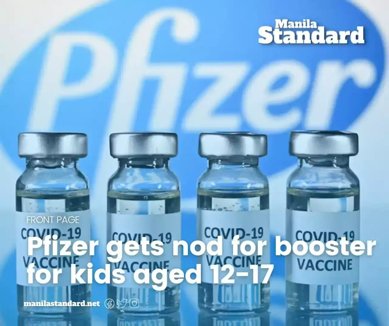 Pfizer gets nod for booster for kids aged 12-17