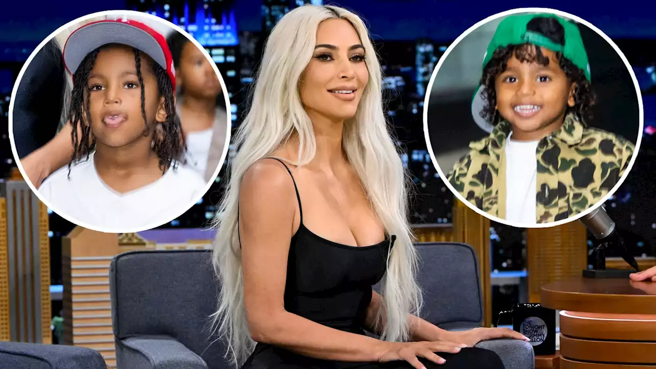 Kim Kardashian Stops Fallon Interview to Scold Psalm & Saint, Says She Bonded with Pete Davidson Over Pimples