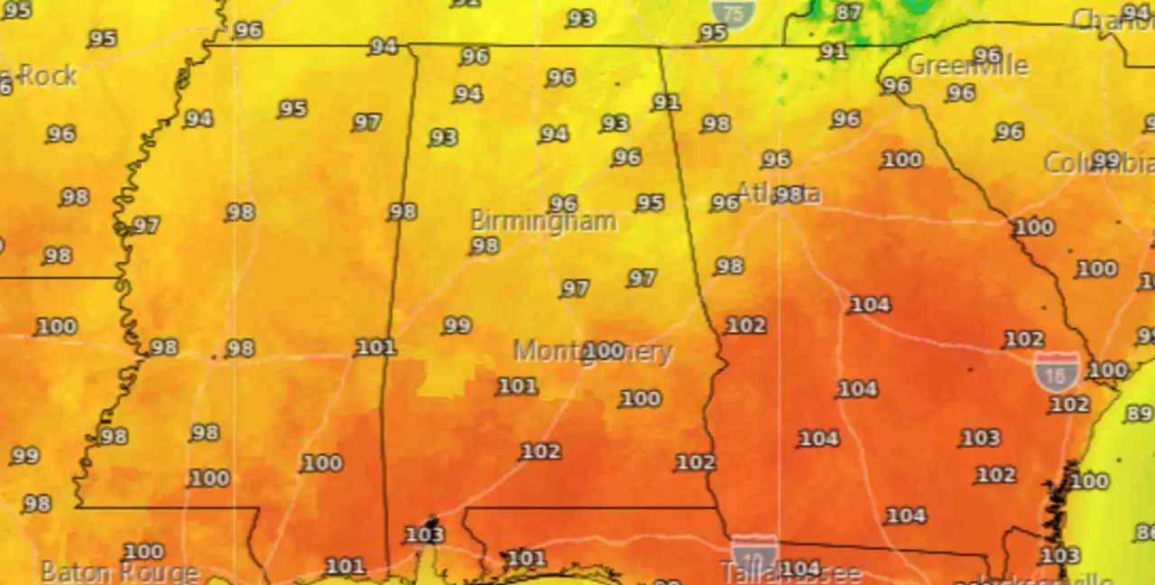 Record highs in Alabama on Wednesday