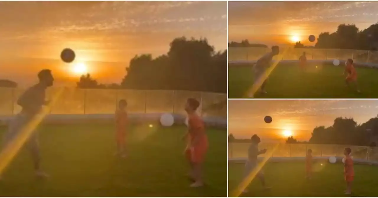 Video: el divertido juego de Messi con sus hijos