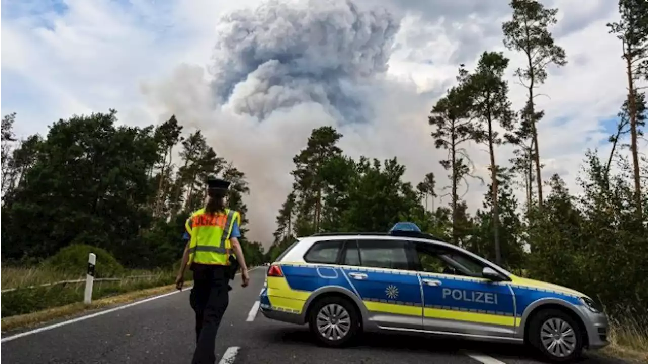 Großer Waldbrand an der sächsisch-brandenburgischen Grenze