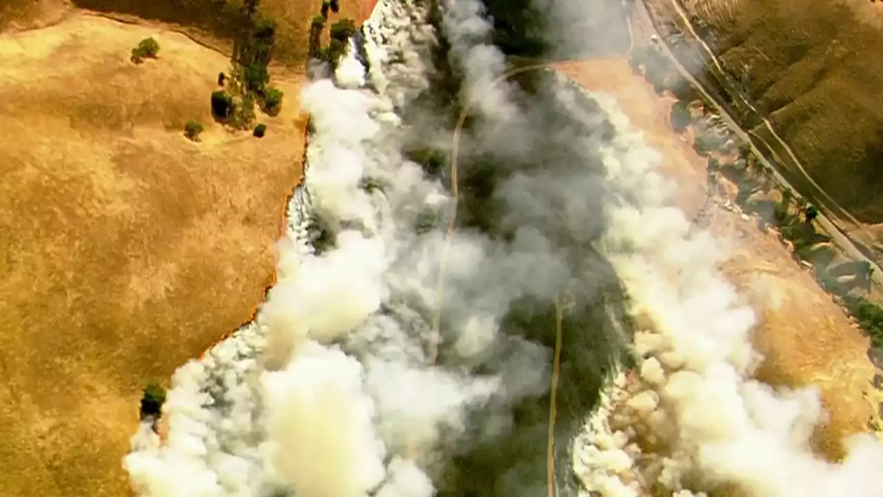 Firefighters Battle Brush Fire in Rural, Eastern Area of Livermore