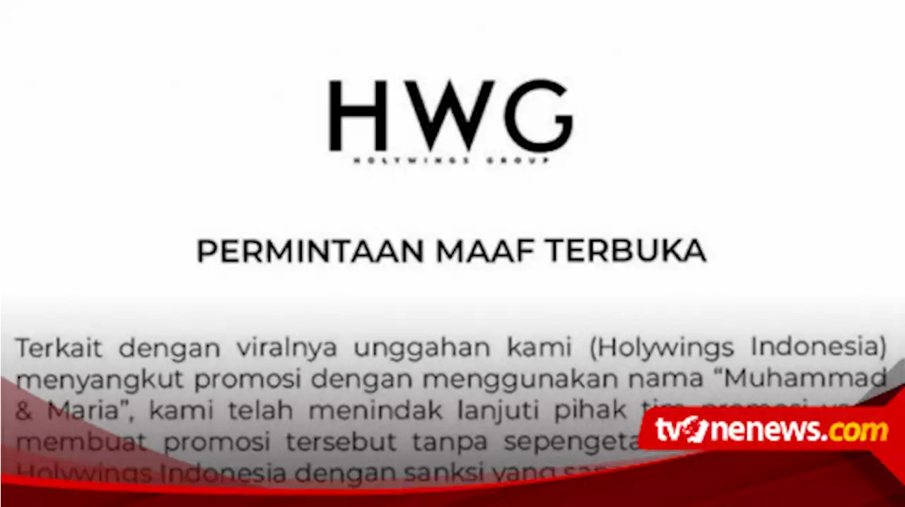 Holywings Pakai Nama Muhammad dan Maria Buat Promo Miras, Netizen: Marketing yang Bodoh