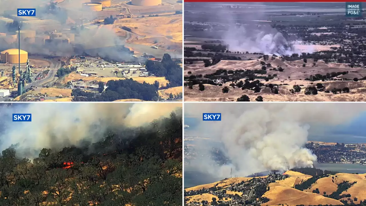 What to know: Fires burning in or near Sunol, Benicia, Vacaville, Port Costa, San Mateo Co.