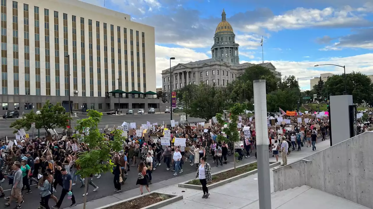 Crowds protest at state Capitol after Supreme Court decision overturning Roe V. Wade