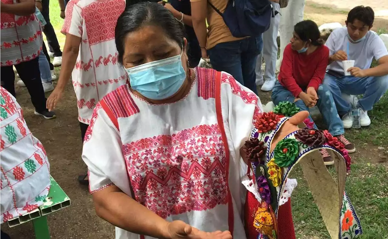 Con collares, mujeres de la Montaña de Guerrero piden a AMLO médicos bilingües