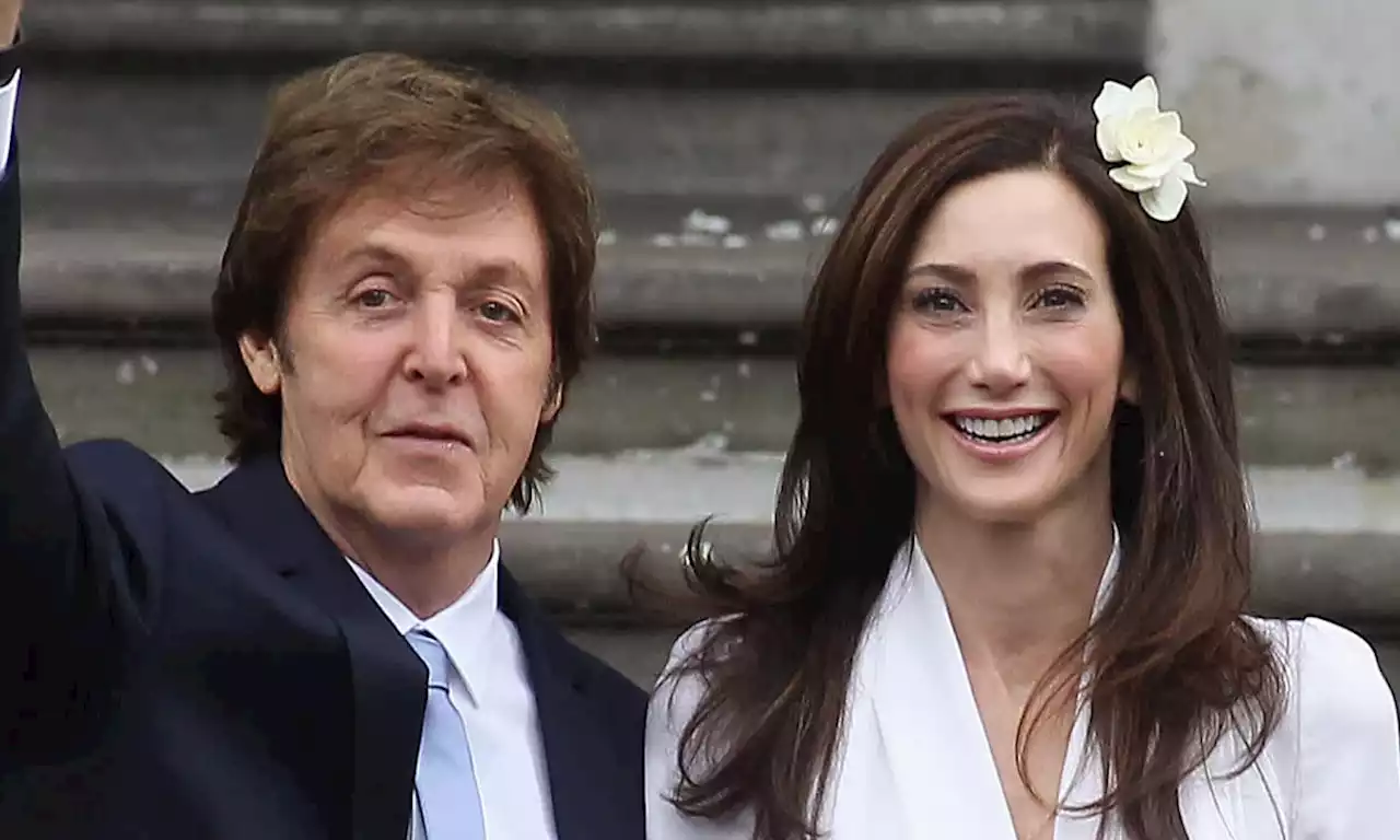 Paul McCartney's wife Nancy Shevell's royal-inspired wedding mini dress designed by family