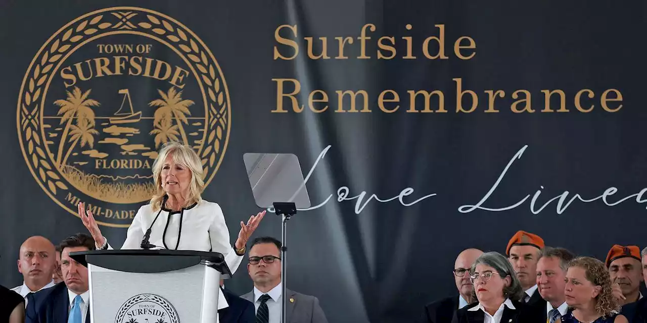 First Lady Jill Biden Attends Surfside Memorial Marking 1 Year Since Condo Collapse: 'We Stand By You'