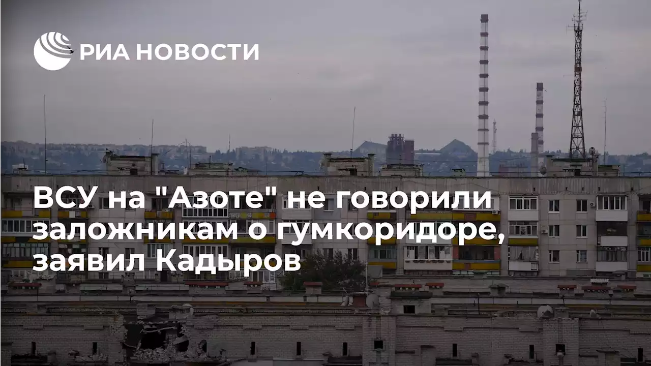 ВСУ наАзоте не говорили заложникам о гумкоридоре, заявил Кадыров - РИА Новости, 25.06.2022