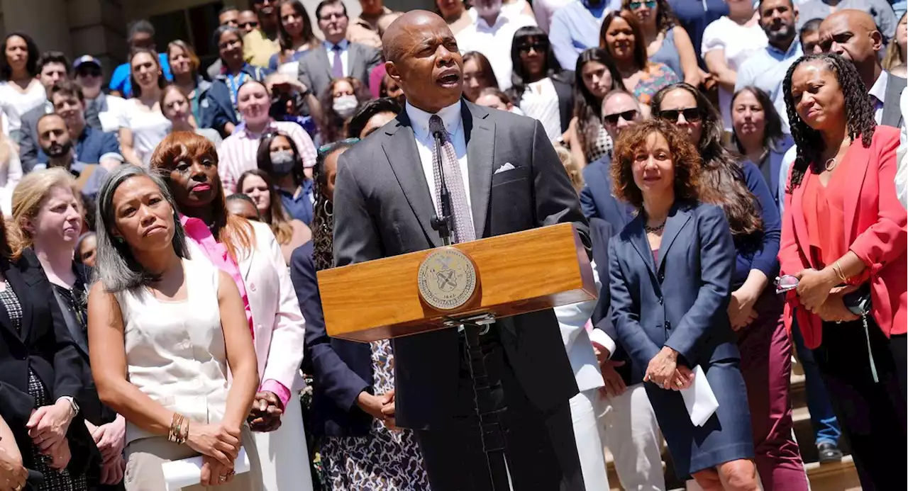 Mayor Adams and women leaders at City Hall decry abortion ruling, sharing personal stories