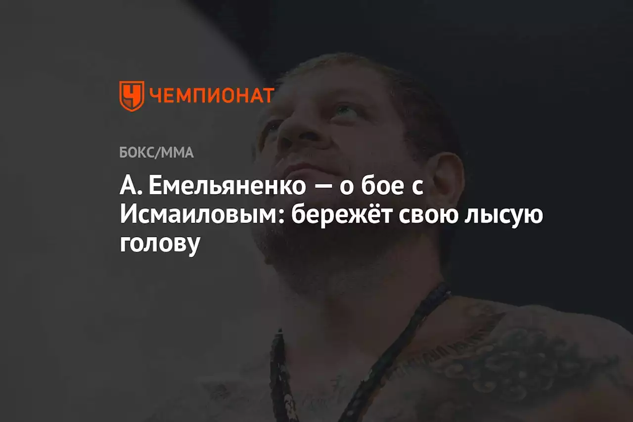 А. Емельяненко — о бое с Исмаиловым: бережёт свою лысую голову