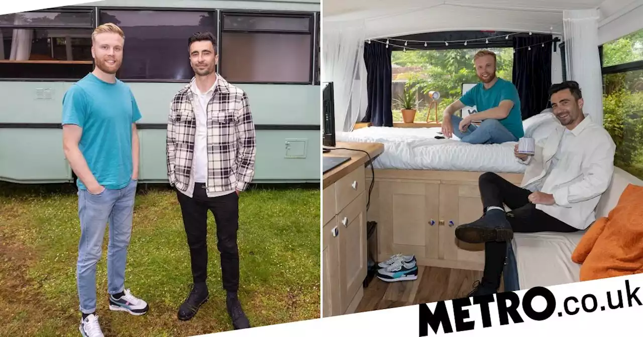 Friends struggling to buy a house convert old bus into camper van