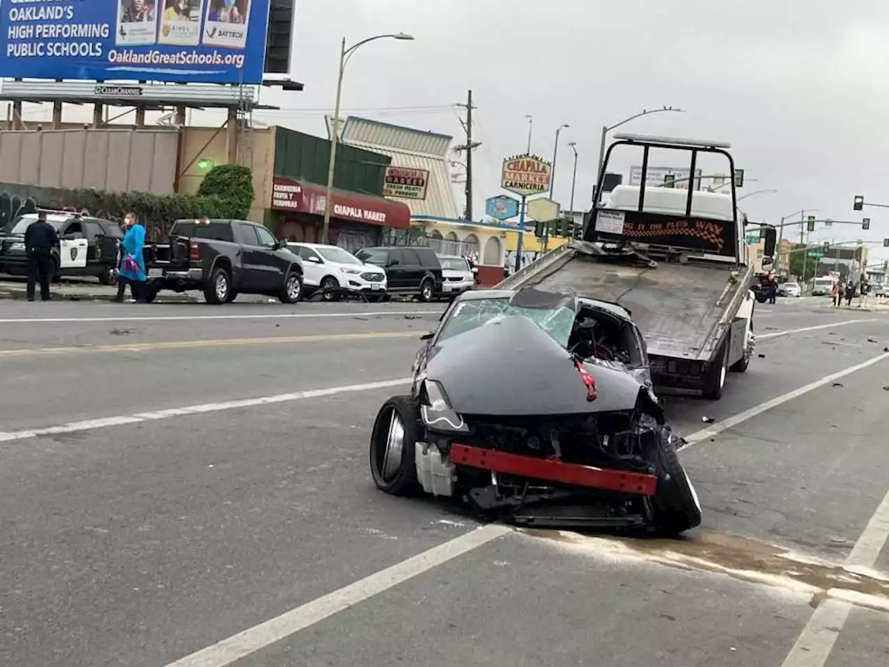 Pedestrian dies, three others injured in East Oakland series of collisions