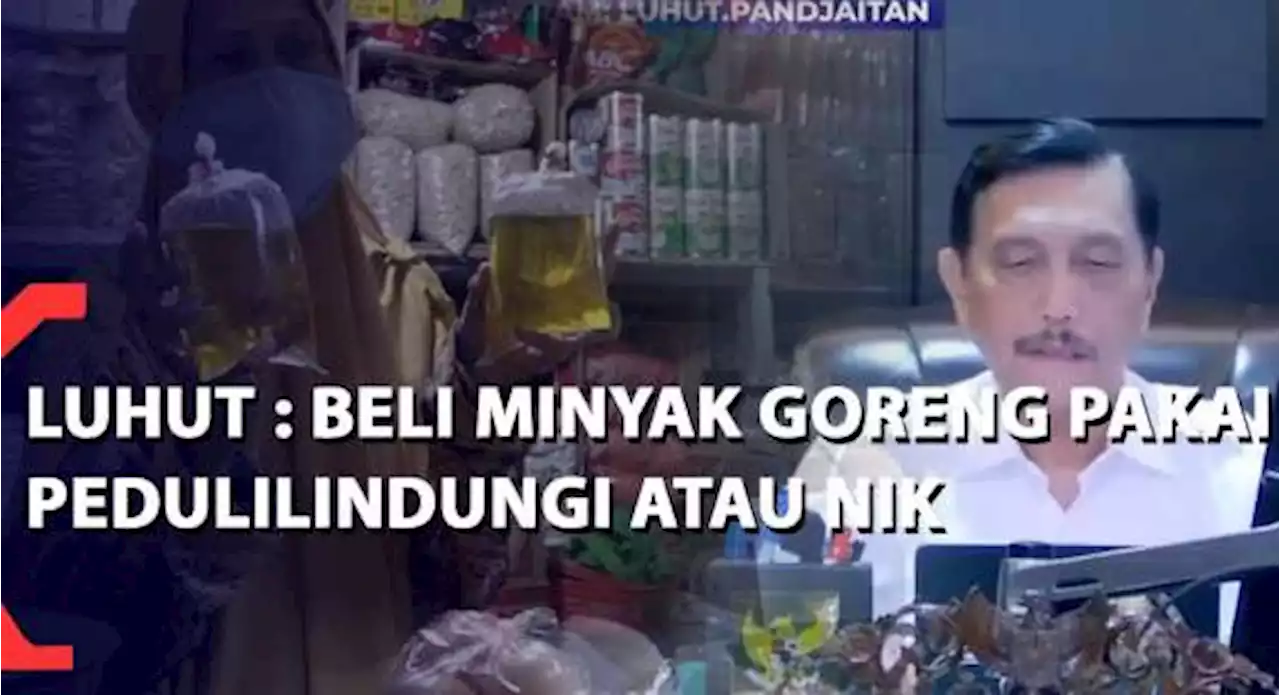 Luhut : Beli Minyak Goreng Pakai PeduliLindungi atau NIK