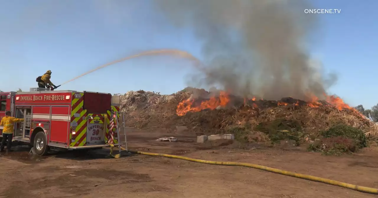 Mulch pile fire burns for several hours in Palm City