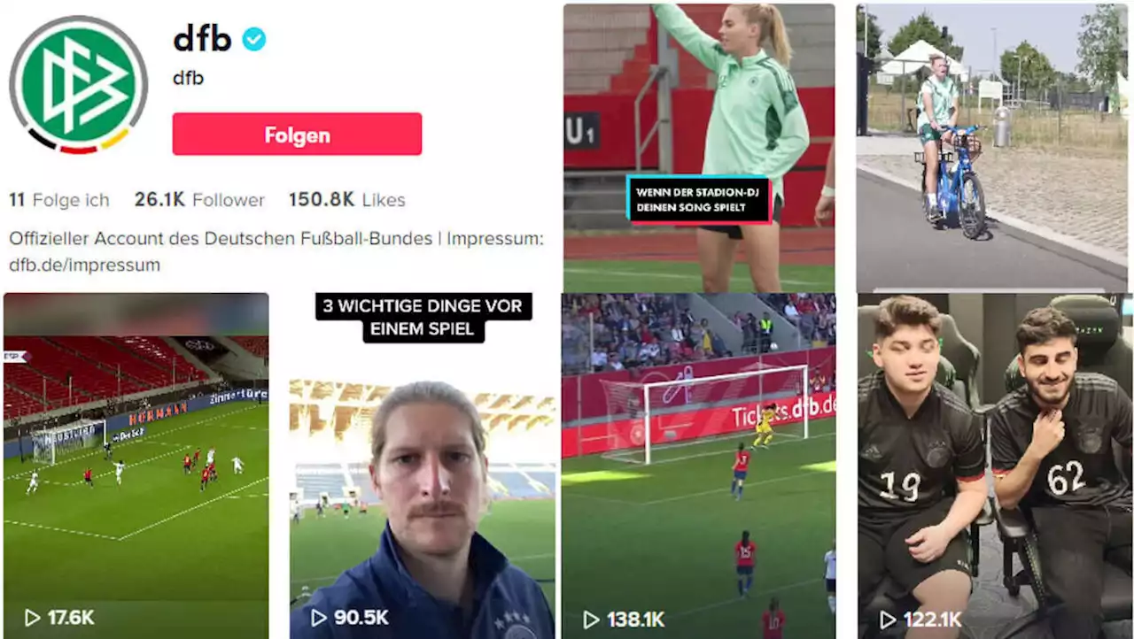 So sieht der neue TikTok-Kanal des DFB aus | W&V