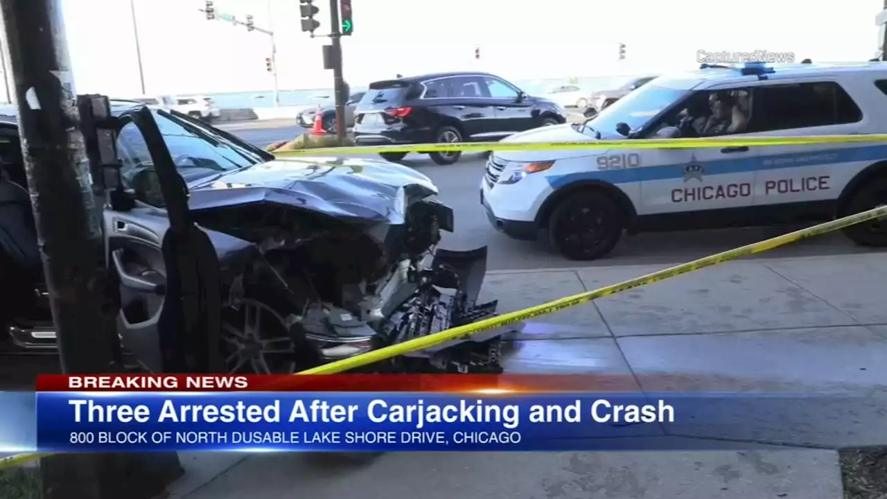 Chicago carjacking leads to Streeterville crash; 3 in custody, police say