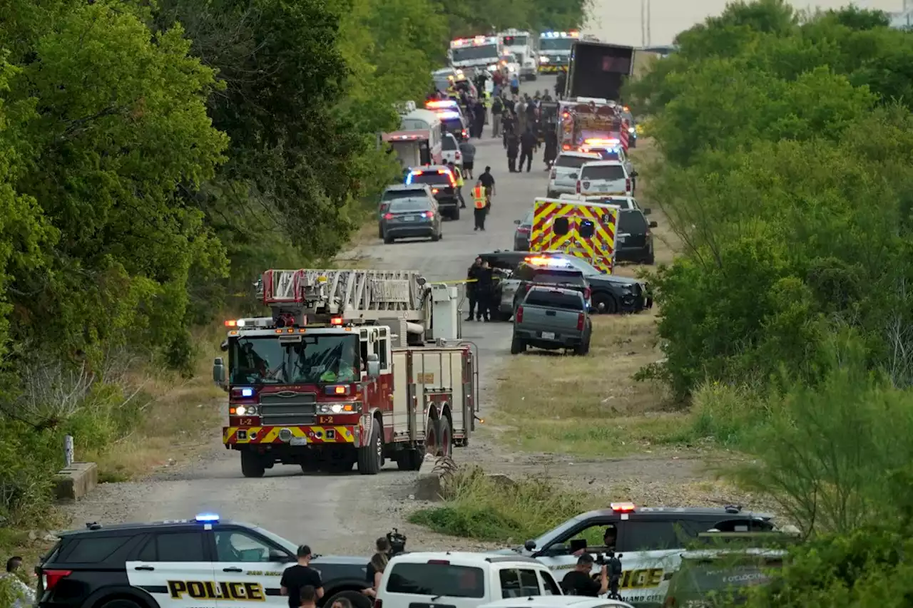 At least 40 found dead in back of tractor trailer in Texas: AP source