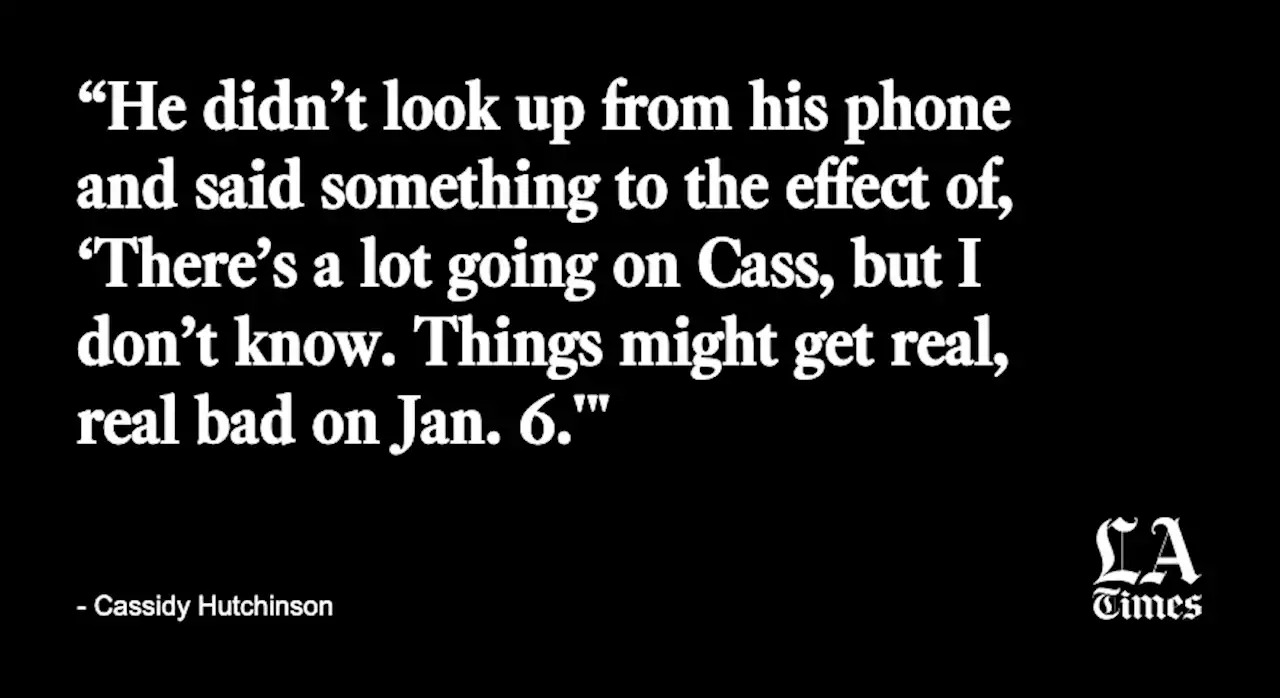 Trump's chief of staff knew Jan. 6 'might get real bad,' aide testifies in surprise hearing