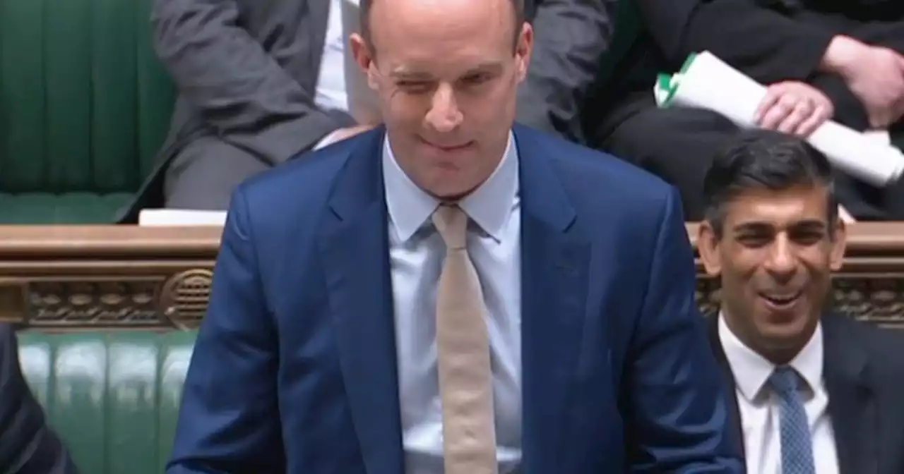 Dominic Raab winks before mocking Angela Rayner's opera trip