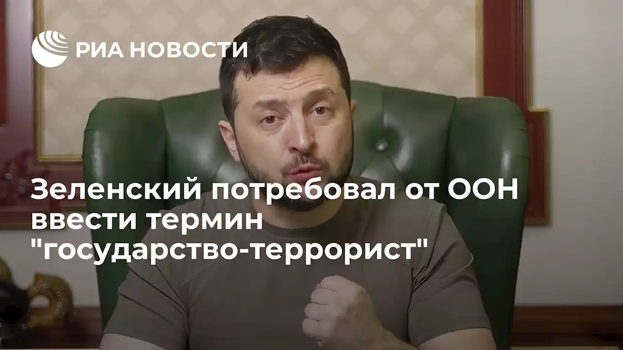 Зеленский потребовал от ООН ввести термингосударство-террорист - РИА Новости, 28.06.2022