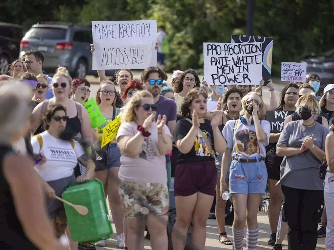 Reproductive rights rally marches on Sask. legislature