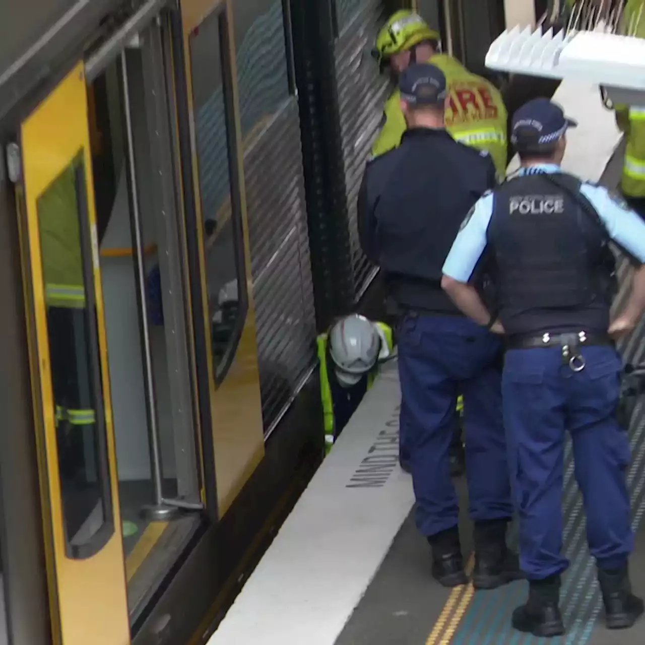 Man narrowly avoids being hit by train after falling onto tracks in Sydney's south