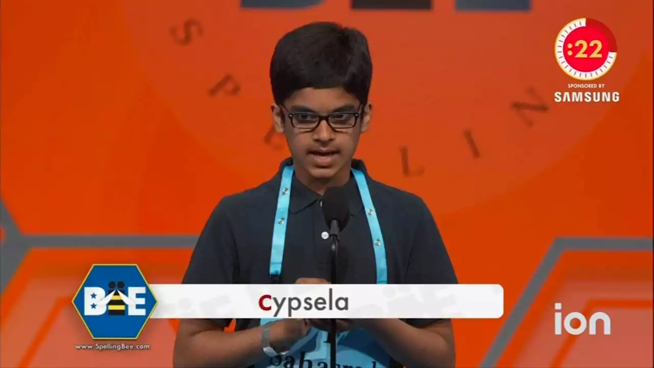 Grayslake 8th grader Sahasrad Sateesh competes in Scripps National Spelling Bee finals