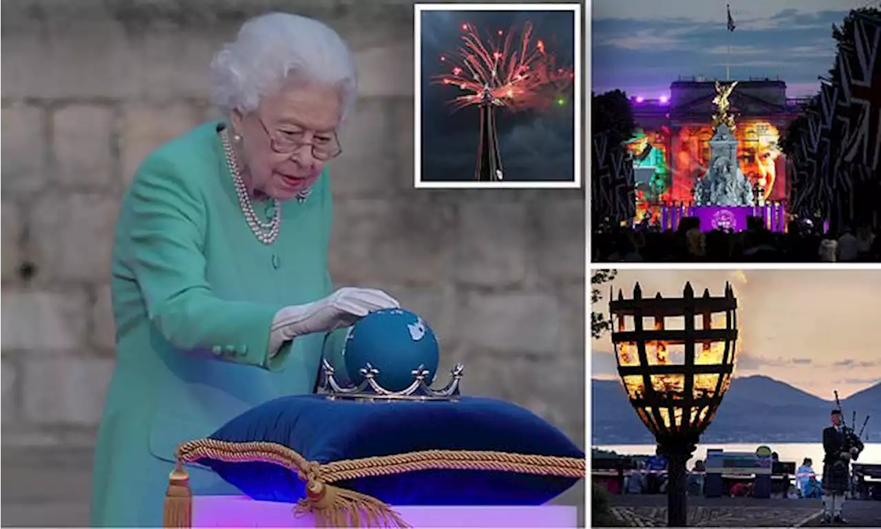 Queen brushes off 'discomfort' to light first of 3,500 beacons