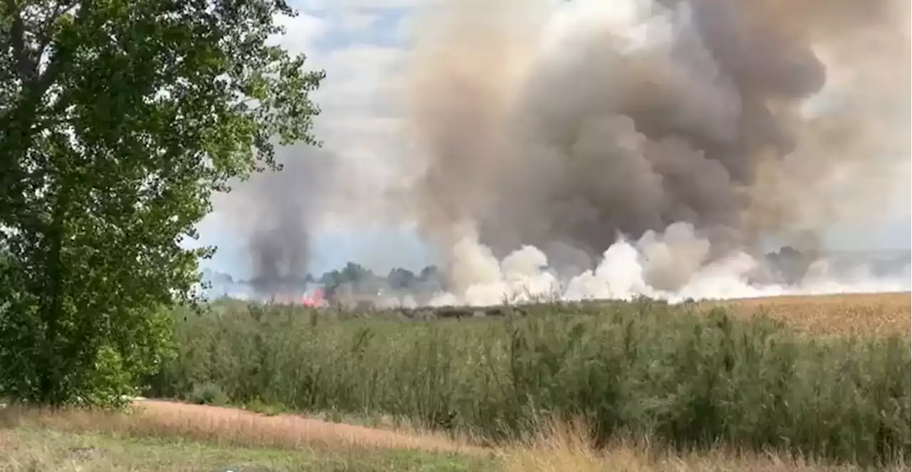 Wildfire breaks outs in Pueblo just east of Lake Minnequa