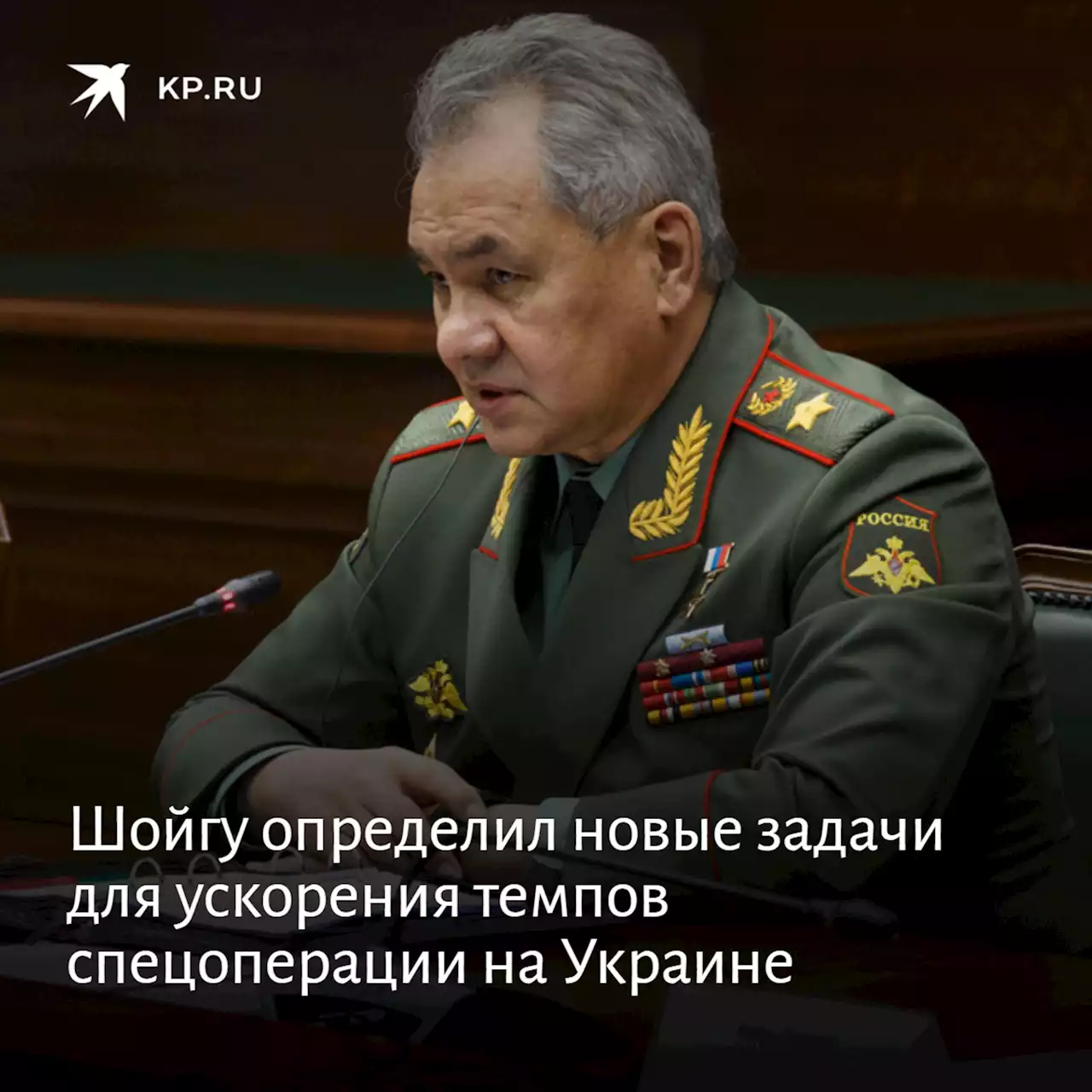 Шойгу определил новые задачи для ускорения темпов спецоперации на Украине