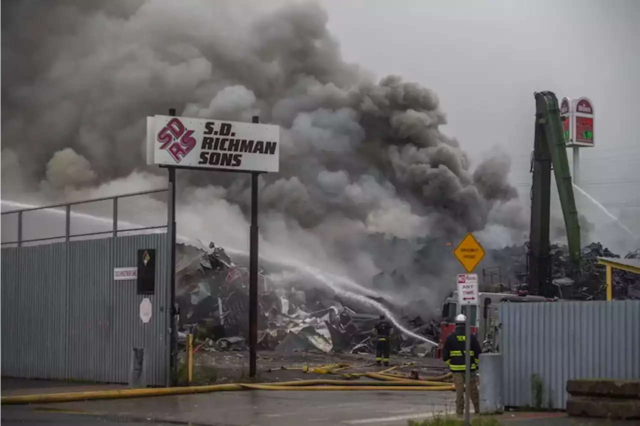 Firefighters battle scrapyard blaze in Port Richmond