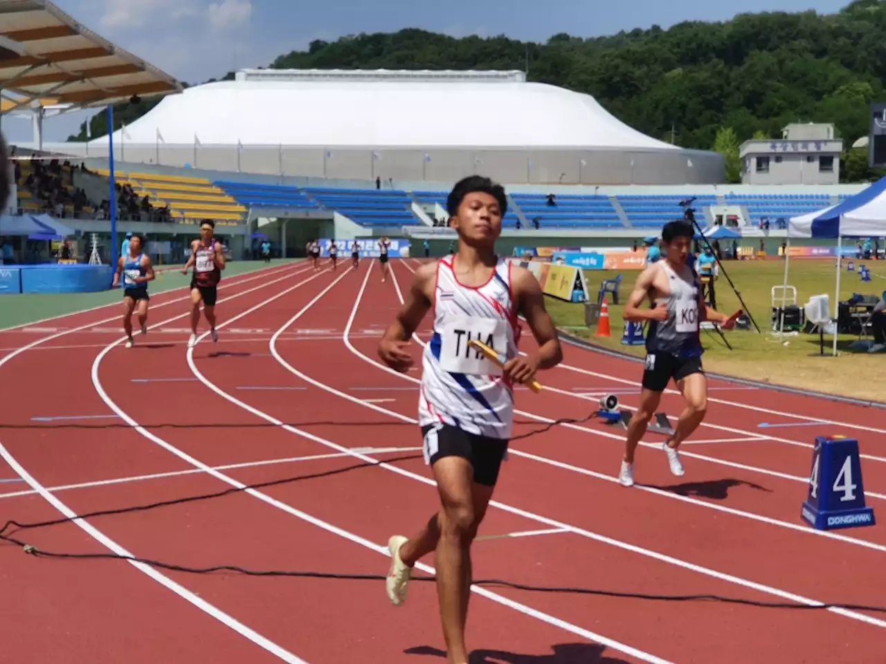 '분발해야죠'…한국 남자 400ｍ계주팀, 태국에 0.47초 차로 패배 | 연합뉴스