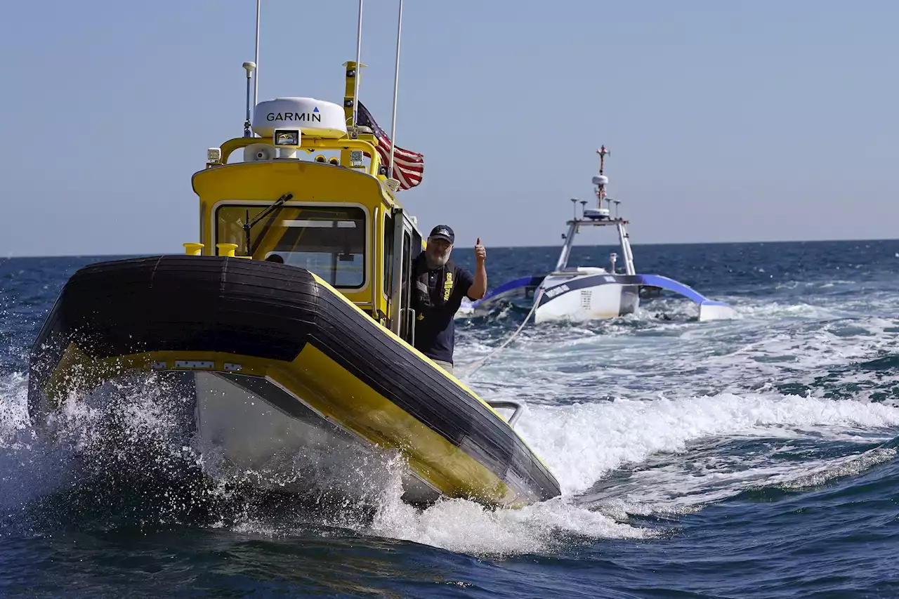 Crewless robotic Mayflower ship reaches Plymouth Rock