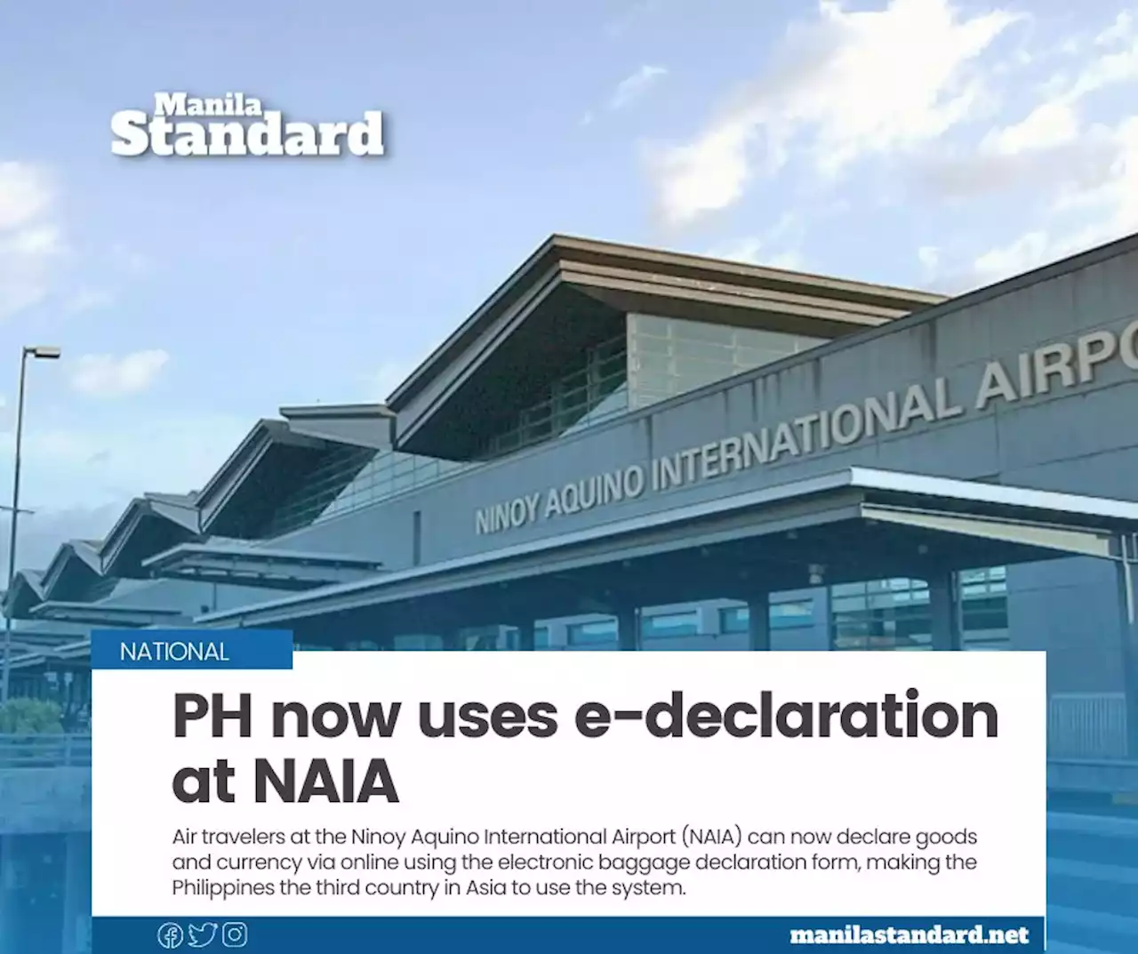 PH now uses e-declaration at NAIA