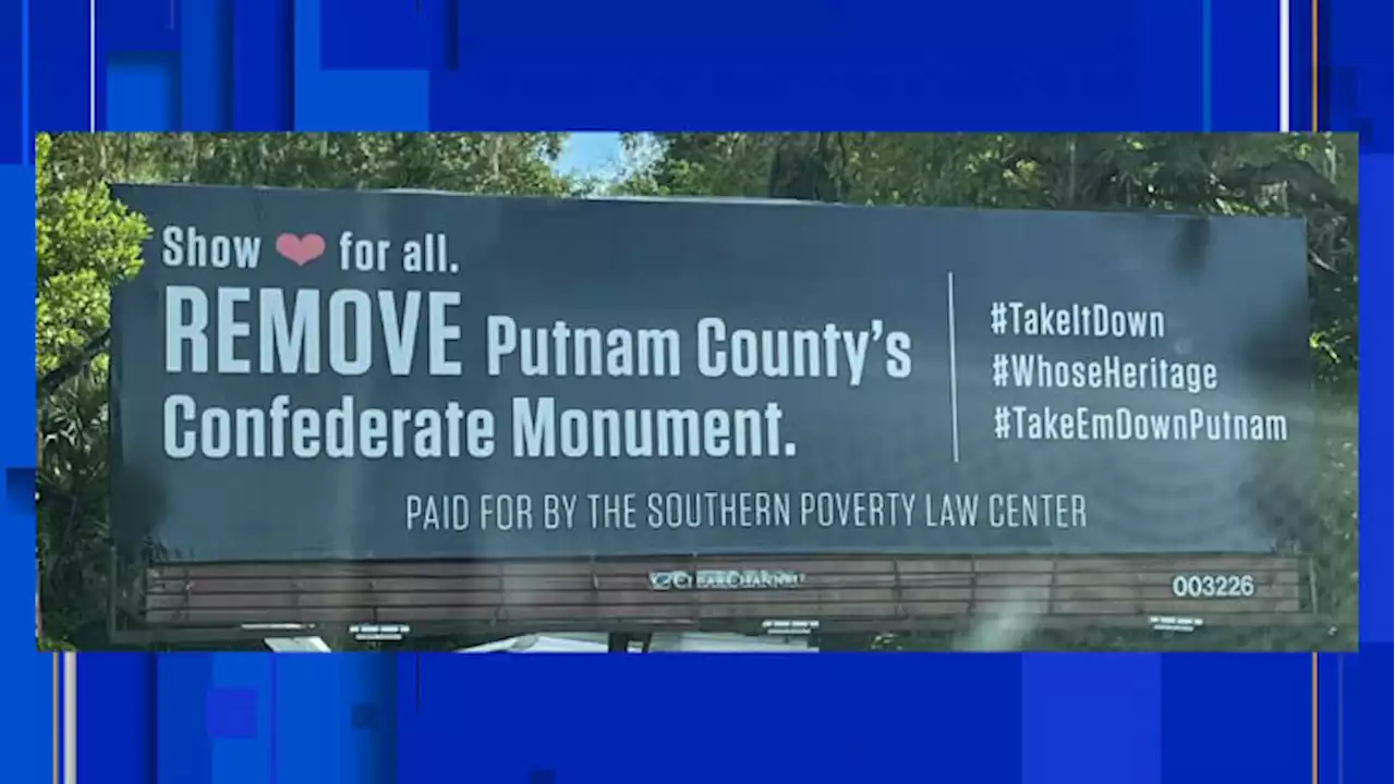 Billboard pushes for removal of Confederate monument in Putnam County